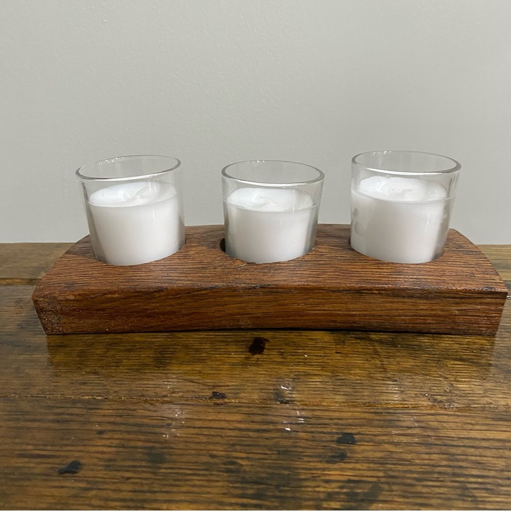 Bourbon barrel votive holder